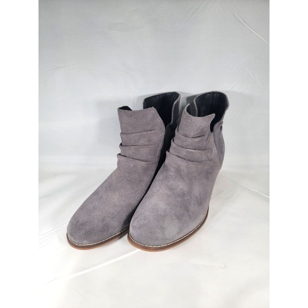 Cole Haan Alayna Slouch Bootie Stormcloud Grey Suede Ankle Boot 7.5 fall EUC